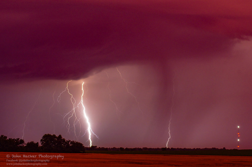 sunrise lightning Cherokee County Kansas John Hacker Photography
